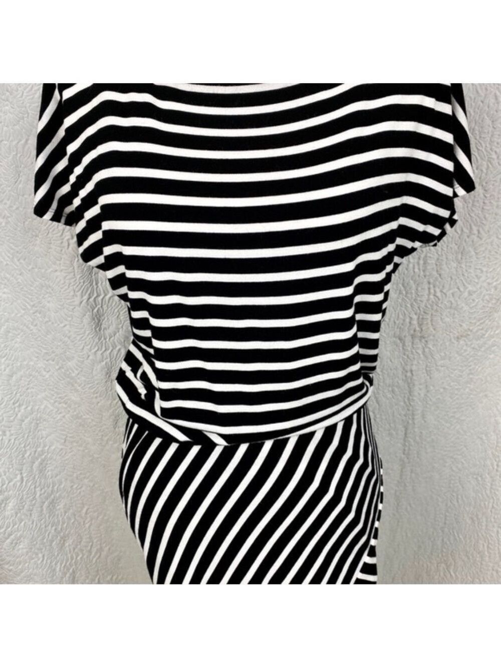 White House Black Market Stripe Wrap Skirt Asymmetrical Dress - Picture 3 of 13